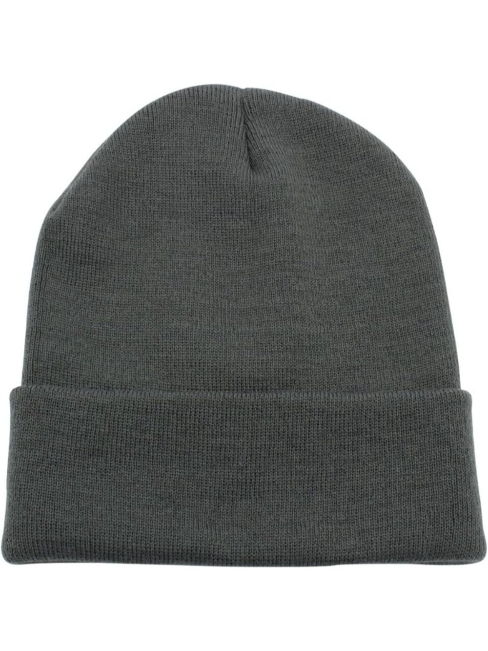 Unisex Dark Grey Cuffed Plain Skull Knit Beanie Hat For Imported Winter Cap